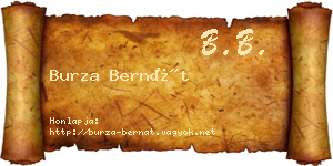 Burza Bernát névjegykártya